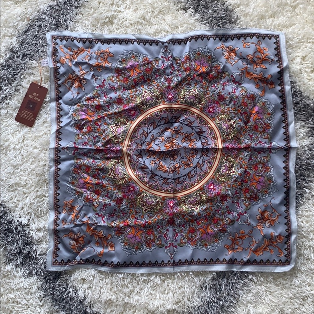 Beautiful Floral Silk Scarf